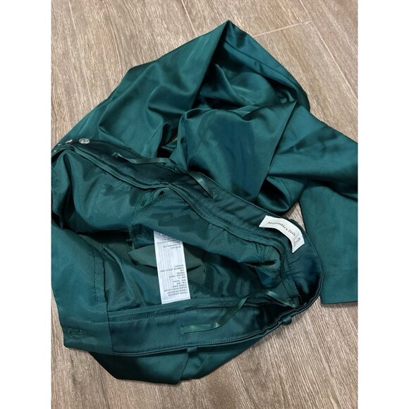 Abercrombie and Fitch A&F Sloane Tailored wide leg trousers emerald green pants - Picture 6 of 12